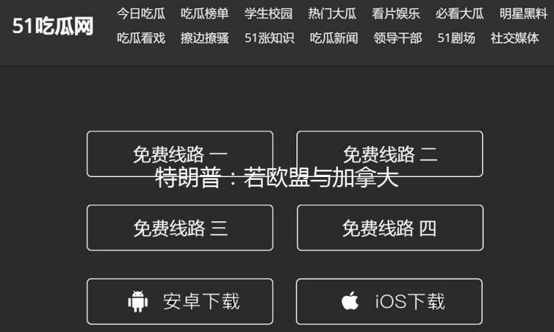 特朗普：若欧盟与加拿大联手对立 美将加码关税征收 — 新京报